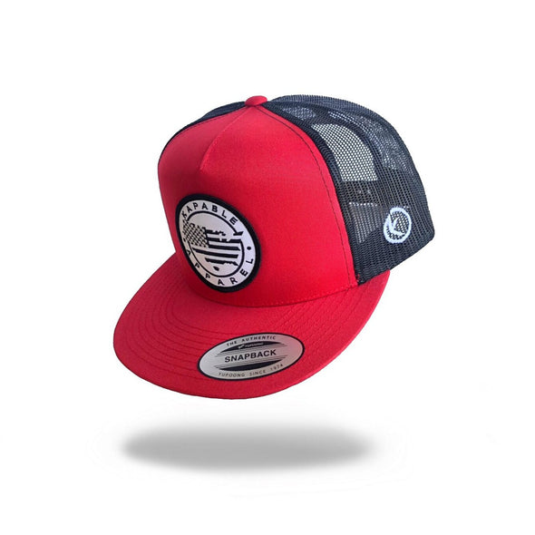 "All American" 5 Panel Snapback Red
